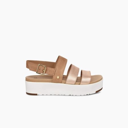 UGG Braelynn Metallic - Sandaler Dame - Rosa Gull (NO-U856)